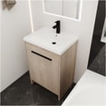 thumbnail image 2 of JERFIT 24 Inch Freestanding Bathroom Vanity with White Resin Sink, Modern Light Oak Finish Single Sink Vanity Cabinet with Soft Close Doors, 2 of 9