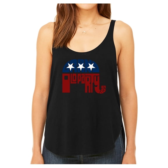 LA Pop Art Women's Premium Word Art Flowy Tank Top - REPUBLICAN - GRAND OLD PARTY