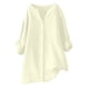 thumbnail image 3 of Chaqueta para mujer,Blusa tipo túnica de lino con cuello en V para mujer, manga larga, corte holgado, informal, para verano, ideal para el hogar, sopatenor, 3 of 8