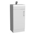 thumbnail image 4 of Madrid 16" Bathroom Vanity Single Door,Resin Sink and Faucet White,White Particle Board Bath Faucets Bathroom Vanities, 4 of 6