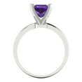 thumbnail image 4 of 1.5 ctw Solitaire Anniversary Ring for Women | Princess Cut Natural Amethyst | Hyperallergenic Solid 14K White Gold, 4 of 5
