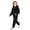 Black, variant on Cethrio Girls Fleece One-piece Pajamas, Warm Long Sleeve Hooded Full Zip Winter Loungewear Jumpsuit Size 7-8 Years Pink
