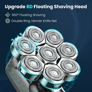 SweetLF Head Shavers for Bald Men, 8D Rotary Detachable Balder Shavers 6-in-1, IPX7 Waterproof Dry Wet Rechargeable Electric Razor Grooming Kit for Men