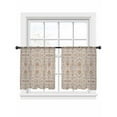 thumbnail image 7 of Boho Vintage Sheer Curtains 45 inches Long 2 Panels Set Tribal Style Flowers Tiers Sheers Rod Pocket Small Window Short Curtains for Kitchen Cafe, Each 52" W x 45" L, 7 of 7