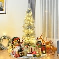 thumbnail image 2 of Costway 6FT Tinsel Tree Unlit Slim Pencil Christmas Tree Metal Silver, 2 of 9