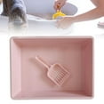 thumbnail image 4 of Caja de arena para gatos, inodoro, bandeja de arena para mascotas, contenedor con , pequeños Rosado Zulema Bandeja de arena para gatos, 4 of 8