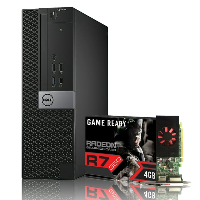 Dell OptiPlex Gaming Desktop - Radeon R7 4GB Carte Graphique Intel i7 7700 Processeur1tb NVME SSD 16GB Ramnew Wireless Keyboard & Mouse Gagner 10 Pro WiFi - Reconditionné