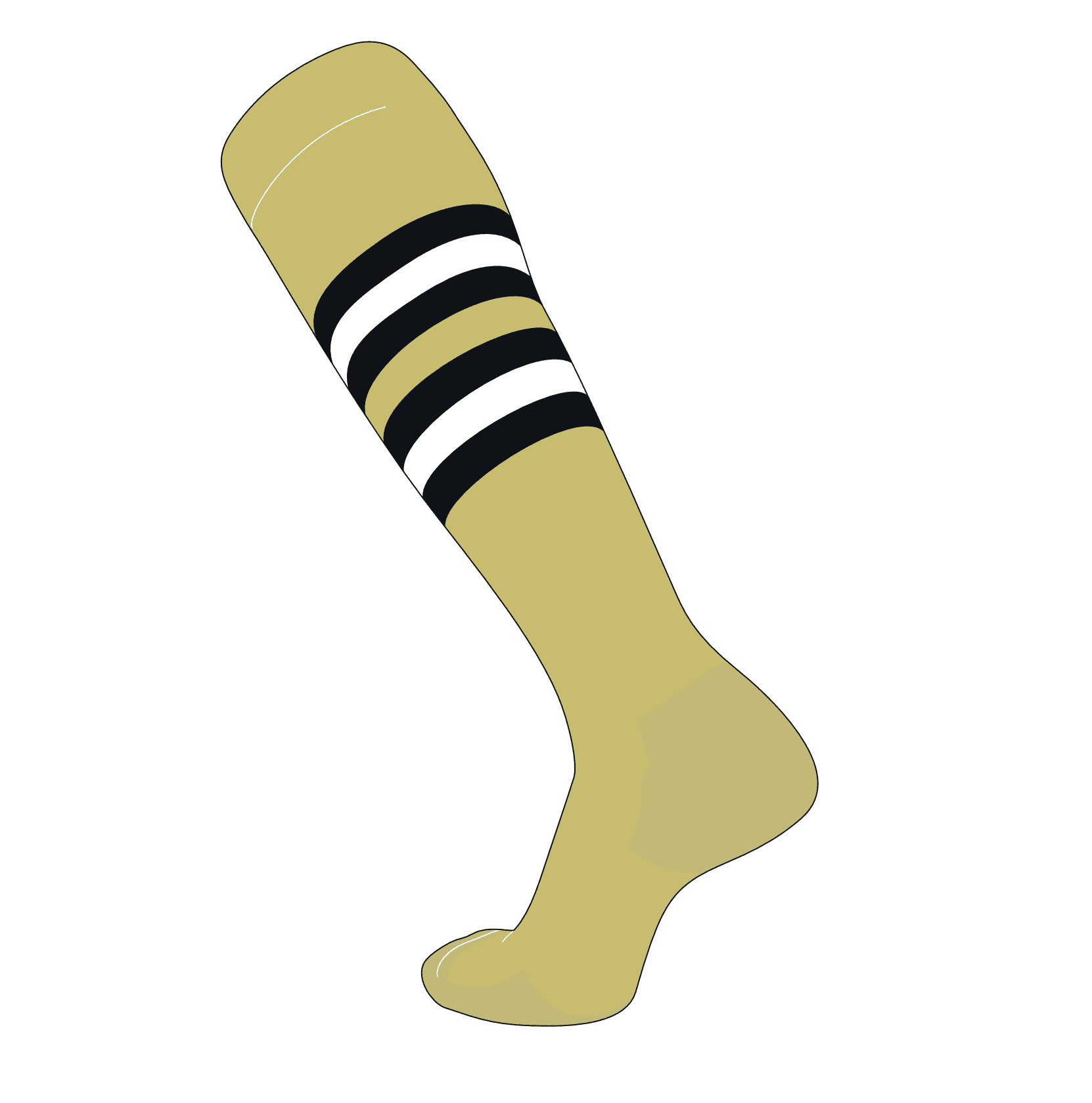 TCK Elite Baseball Football Knee High Striped Socks (I) Vegas Gold