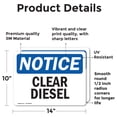 thumbnail image 2 of (2 Pack) Clear Diesel OSHA Notice Sign 14 Inch X 10 Inch Vinyl Label Decal Sticker Weather Resistant, UV Protected for Workplace, Business, and Construction Site, Made in the USA, 2 of 7