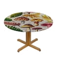 thumbnail image 3 of WYYP Mushrooms Leaves Round Tablecloth Outdoor Fitted 100% Polyester Fiber Great for Home Kitchen/Parties/Holiday Dinner White, 3 of 8