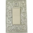 thumbnail image 4 of Meriville French Scroll 1 Rocker Wallplate, Single Switch Electrical Cover Plate, Aged Silver, 4 of 5