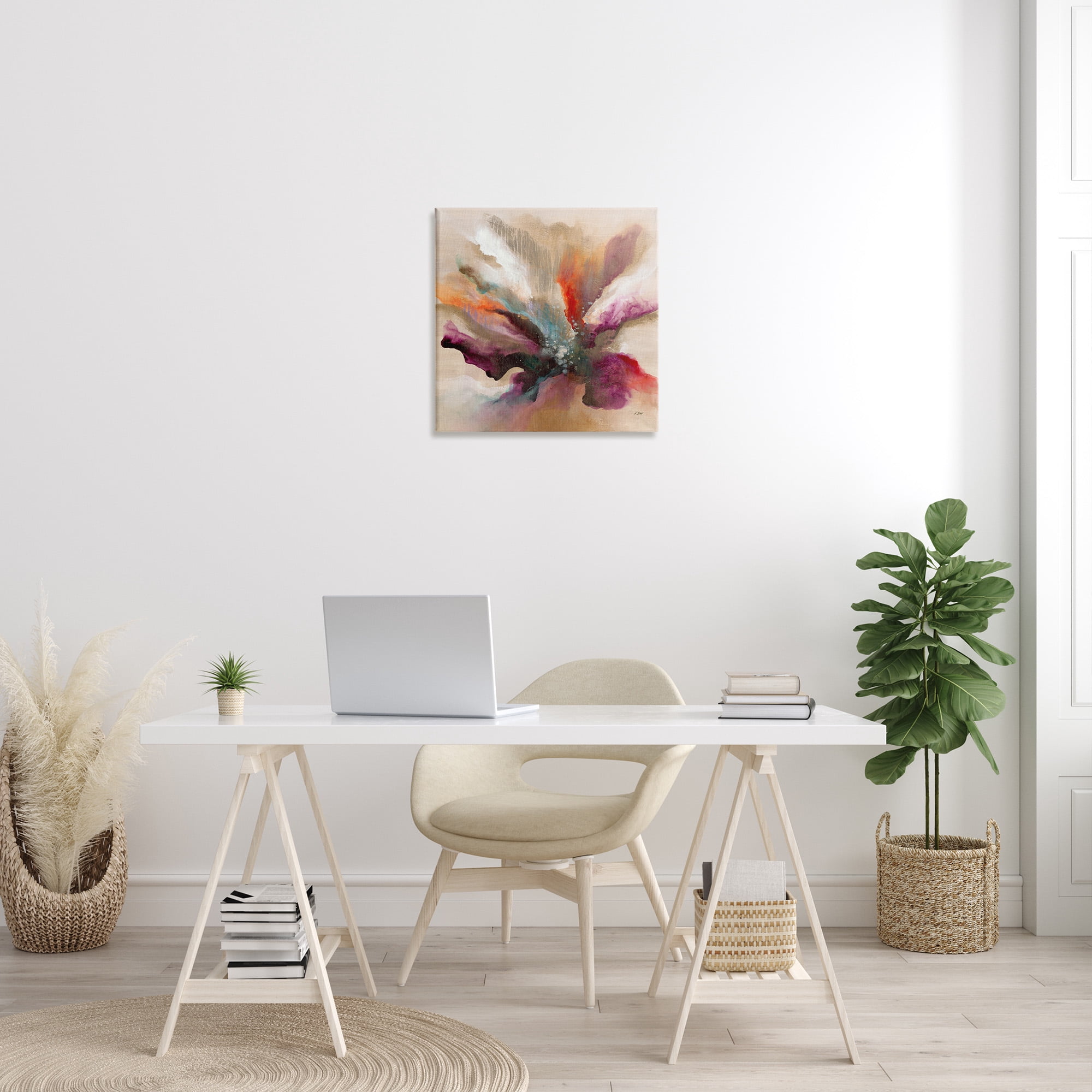 Stupell Industries Modern Botanical Leaves Botanical & Floral Painting Gallery Wrapped Canvas Art Print Wall Art, 24 x 24