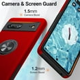 thumbnail image 2 of KOMI for Google Pixel 7 Case, Slim Fit Shockproof Protective Phone Case for Pixel 7, Military-Grade Drop Protection with Ring Kickstand [Magnetic Car Mount Feature] Case for Google Pixel 7 Red, 2 of 5