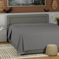 thumbnail image 4 of Color Sense 100% Cotton Percale Single Flat Bedsheet Cool & Crisp Full Dark Gray, 4 of 8