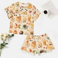 thumbnail image 4 of Cartoon Cake Print Women'S Pajamas Set Summer Sleepwear Sets 2 Piece Lounge Set, 4 of 7