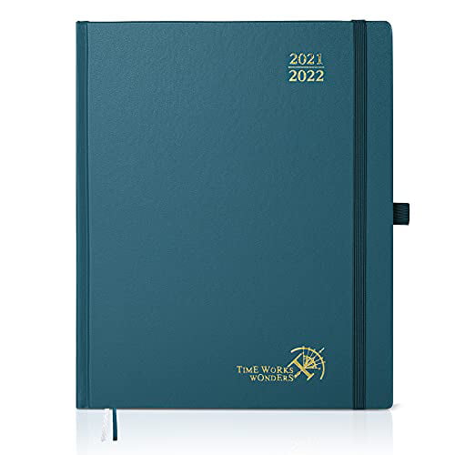 Academic Planner Hourly 2021-2022 Vertical Weekly & Monthly Vegan Leather Hardcover Note & Address Pages Brown 6.5 x 8.75 POPRUN Agenda August 2021 to August 2022 with Pocket 