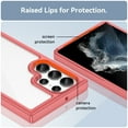 thumbnail image 3 of ELEHOLD Clear Case for Samsung Galaxy S23 Ultra Acrylic Transparent Non-Yellowing Slim Lightweight Shockproof Clear Case,Red, 3 of 8
