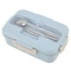 thumbnail image 5 of Bento Box Fiambrera térmica Bento con cuchara y palillos para adultos, niños y estudiantes (vajilla de fiambrera azul nórdica), 5 of 8