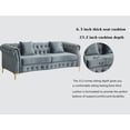 thumbnail image 7 of Hybition 3-Pieces Living Room Set Modern Velvet Sofa Set & Golden rivets-Grey, 7 of 7
