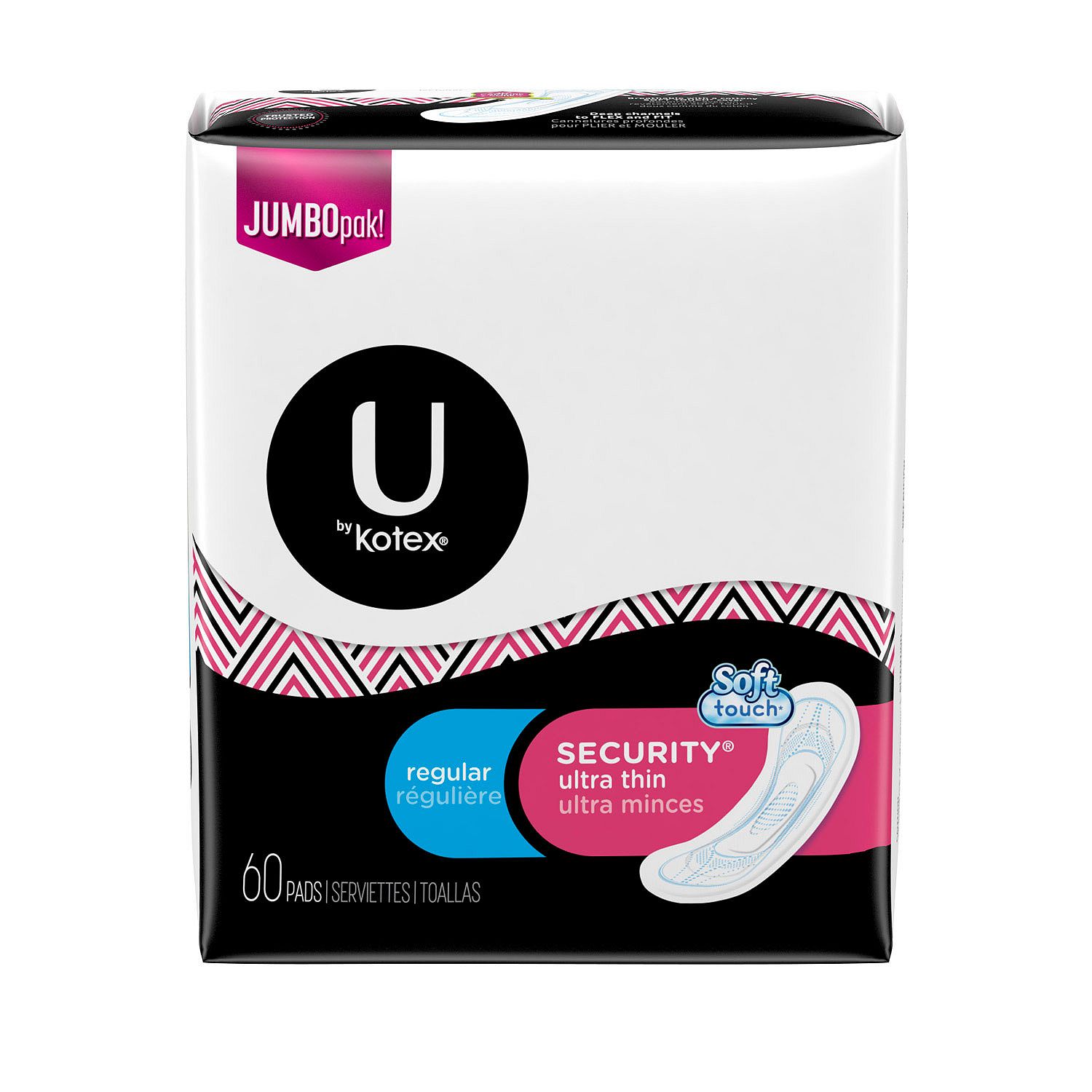 Product of U by Kotex Security Ultra Thin Pads, Regular, Unscented (60 ct.) Branded Women Pads