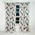 thumbnail image 3 of Designart "Floral Pattern In Botanical Pastel Colors II" Botanical Blackout Bohemian Curtain, Floral, 3 of 4