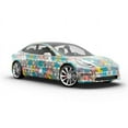 thumbnail image 6 of Rwraps Multicolored Mosaic Stranger Than Gloss Vinyl Film Wrap 59in x 1ft Vinyl Vehicle Car Film, 6 of 9