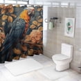 thumbnail image 7 of Orinice Parrot Flowers Bathroom Decor Set - Colorful Luxurious Graphic Print Polyester Fabric Fashion Shower Curtain Set with Hooks 60x72, 7 of 7