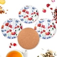 thumbnail image 6 of FREEAMG Round Coasters Set of 4, Poppy Flowers Absorbent Coasters for Drinks,Cork Base,Cup Tabletop Protection Mat, 6 of 7