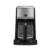 Proctor Silex FrontFill Coffee Maker, Glass Carafe, 12 Cup Capacity, Black and Silver, 43686
