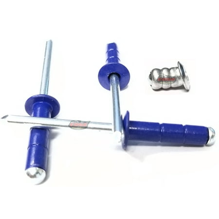 

Dark Blue 3/16 Aluminum Small Head with Steel Mandrel Multi Grip Pop Rivets Fasteners .275 - .598 Grip Range