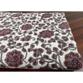 thumbnail image 4 of Burgundy Floral Block Print Kantha Quilt, Handmade Cotton Bedspread from Jaipur, Indian Boho Bedding Throw Blanket, Artisan Stitch Quilt, 4 of 11