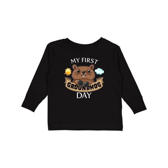 Inktastic My First Groundhog Day- Cute Boys or Girls Long Sleeve Toddler T-Shirt