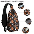 thumbnail image 2 of Sling Backpack,Musical Halloween Icons Pattern Crossbody Bag with Water Bottle Holder,Waterproof Sling Bag for Men/Women with Chest Phone Holder for Hiking,Travel, 2 of 6