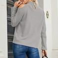 thumbnail image 4 of Womens Turtleneck Sweaters Sexy Cold Shoulder Knitted Tops Long Sleeve Solid Color Slim Fit Ribbed Knit Shirt (Gray L), 4 of 4