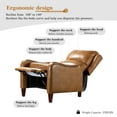 thumbnail image 5 of Genuine Leather Recliner Chair Push Back Upholstered Armchair Wingback Lounge Sofa Wood Leg Home Decor Living Room Bedroom Camel, 5 of 8