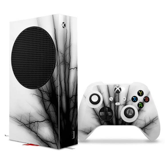 WraptorSkinz Skin Wrap compatible with the 2020 XBOX Series S Console and Controller Lightning Black (XBOX NOT INCLUDED)