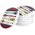 thumbnail image 1 of POGLIP Summer Lake Rule Boat Paddle White Set of 2 Car Coaster for Drinks, Absorbent Ceramic Stone Coasters Cup Mat with Cork Base for Home Kitchen Room Coffee Table Bar Decor, 1 of 5