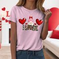 thumbnail image 2 of larppty Valentines Day Cute Love Heart Gnome Leopard Women Girls T-Shirt Fashion Clothes (Pink, XL), 2 of 6