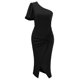 thumbnail image 5 of Vestido Amoldeado Al Cuerpo Vestido de verano para mujer Vestido de mujer con hombro oblicuo para cóctel (Negro S) Cgtredaw para Mujer Negro T S, 5 of 7