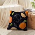 thumbnail image 3 of LALILO Throw Pillow Covers Orange Fruits Black Orange Fruit Doodle Black Cushion Cover 18" x 18", 2 Pack, 3 of 6