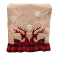thumbnail image 1 of Advancent Funda de silla de comedor de Navidad bordada, funda de lino de Navidad para sala de estar, cocina, funda para banquete en casa, suministros para Kits de decoración para fiestas Doble alce Advancent HA069375-01, 1 of 6