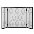 thumbnail image 1 of Costway Pliant 3 Panneaux en Acier Cheminée Écran Portes Robuste Arbre de Noël Décor, 1 of 9