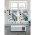 thumbnail image 2 of Elegant Peacock Tier Curtains 36 Inch Length,Sheer Curtains for Bedroom Living Room Window Vintage Attic Magnificent Feathers Rod Pocket Drapes Kitchen Curtains Small Half Window 27.5"x36" 2 Panels, 2 of 6