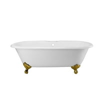 Vintage Tub & Bath Cambridge 60 Inch Cast Iron Double Ended Clawfoot Tub - Rim Faucet Drillings