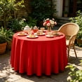 thumbnail image 6 of VOTRUDI Round Satin Tablecloth Fabric Round Table Cover Wrinkle Table Cloth For Wedding Banquet Party Home Dining Table Decor 47.24×47.24in, 6 of 6