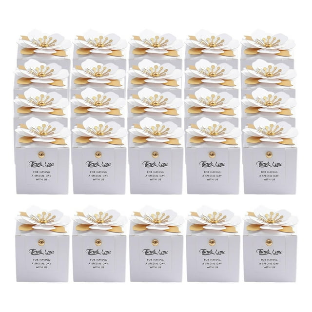 25 cajas de papel para recuerdos de boda, exquisitas cajas para cumpleaños y fiestas. estilo