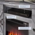 thumbnail image 4 of BELLEZE 47" Rustic TV Stand Entertainment Center For TVs up to 50" with 18" Fireplace - Veropeso (Light Gray), 4 of 7