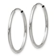 thumbnail image 2 of Real 14kt White Gold 1.5mm Polished Endless Hoop Earrings; for Adults and Teens; for Women and Men, 2 of 3