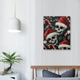 thumbnail image 2 of Creowell Skulls Candy Canes Santa Hat Wall Art Canvas Print Christmas Home Decor Living Room Bathroom Bedroom Office 16x20in, 2 of 5