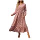 thumbnail image 1 of Gibobby Vestido Mujer Casual de Playa Verano Vestido elegante casual para mujer Vestido de manga larga con estampado floral Volantes Temperamento fluido Vestido(Rosa,M), 1 of 4